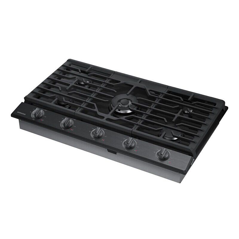 Samsung NA36N6555TG 36 in. 5-Burner Smart Natural Gas Cooktop with Griddle, Simmer Burner & Power Burner - Black Stainless