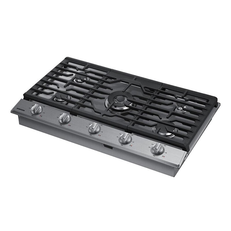 Samsung NA36N6555TS 36 in. 5-Burner Smart Natural Gas Cooktop with Griddle, Simmer Burner & Power Burner - Stainless Steel