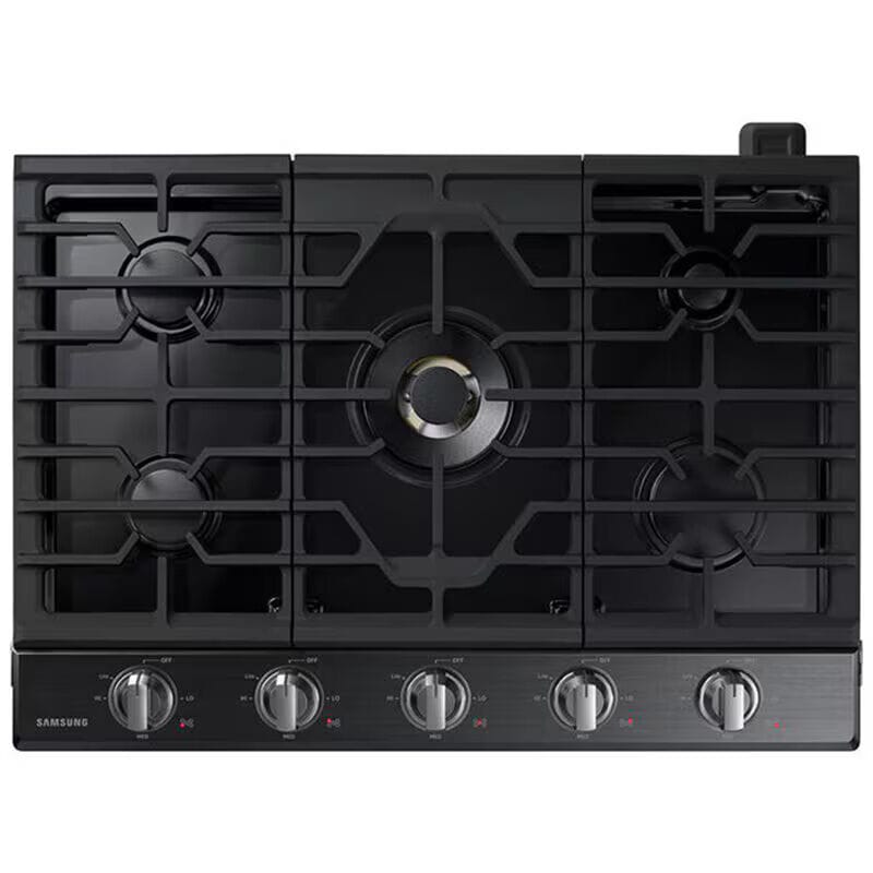 Samsung NA36N7755TG 36 in. 5-Burner Smart Natural Gas Cooktop with Griddle, Simmer Burner & Power Burner - Black Stainless