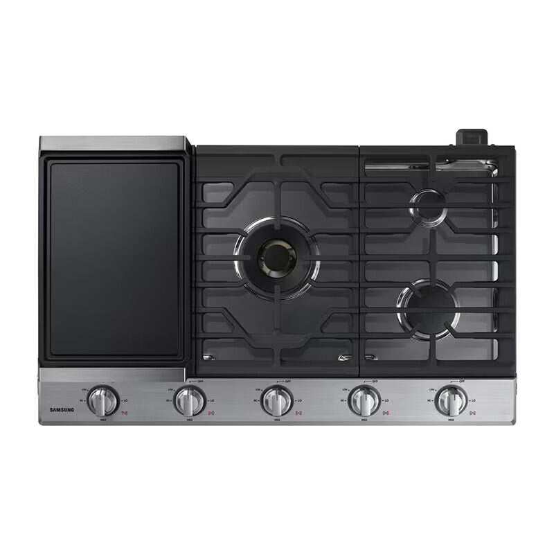 Samsung NA36N7755TS 36 in. 5-Burner Smart Natural Gas Cooktop with Griddle, Simmer Burner & Power Burner - Stainless Steel