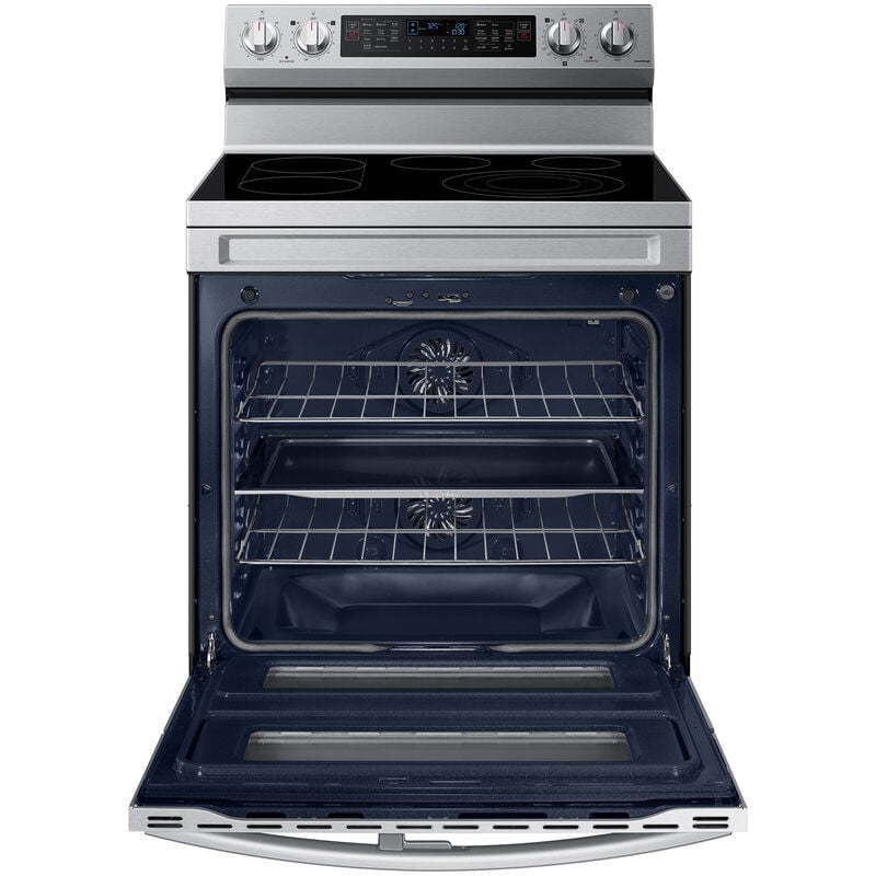 Samsung 30 in. 6.3 cu. ft. Smart Air Fry Standard Convection Double Oven Electric Range with Radiant Burners & Griddle - Stainless Steel