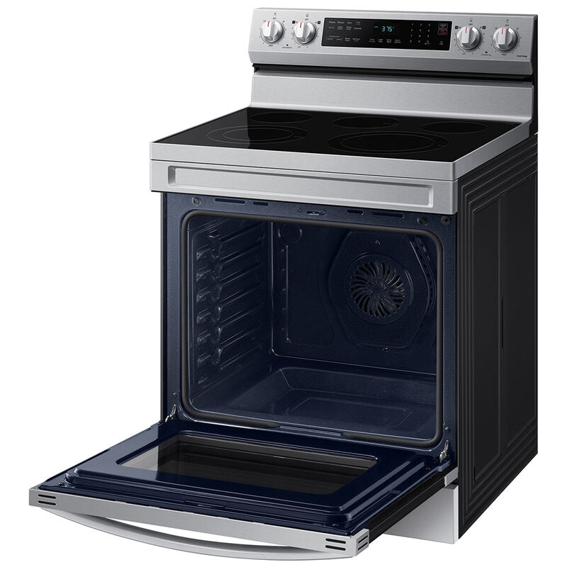 Samsung NE63D6511SR 30 in. 6.3 cu. ft. Smart Air Fry Standard Convection Electric Range with Smoothtop Burners - Stainless Steel