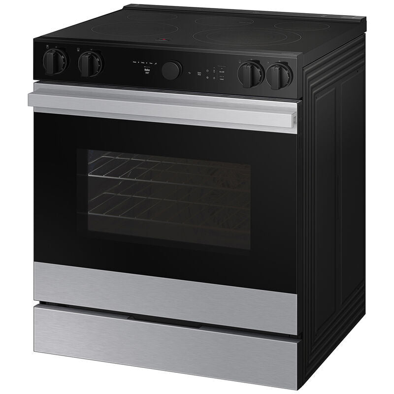 Samsung NSI6DG9100SR Bespoke 30 in. 6.3 cu. ft. Smart Slide-In Electric Range with 4 Induction Burners - Stainless Steel