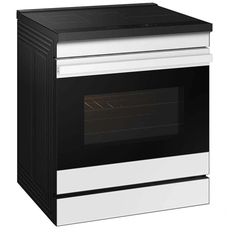 Samsung NSI6DB930012 Bespoke 30 in. 6.3 cu. ft. Smart Air Fry Standard Convection Slide-In Electric Range with 4 Induction Burners - White Glass