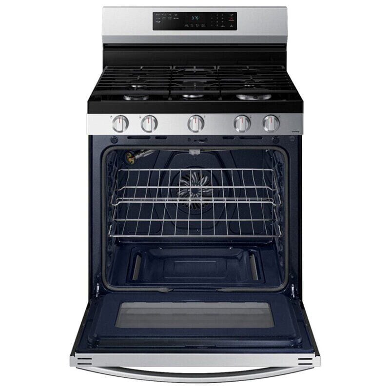 Samsung 30 in. 6 cu. ft. Smart Air Fry Standard Convection Gas Range with 5 Sealed Burners & Griddle - Stainless Steel