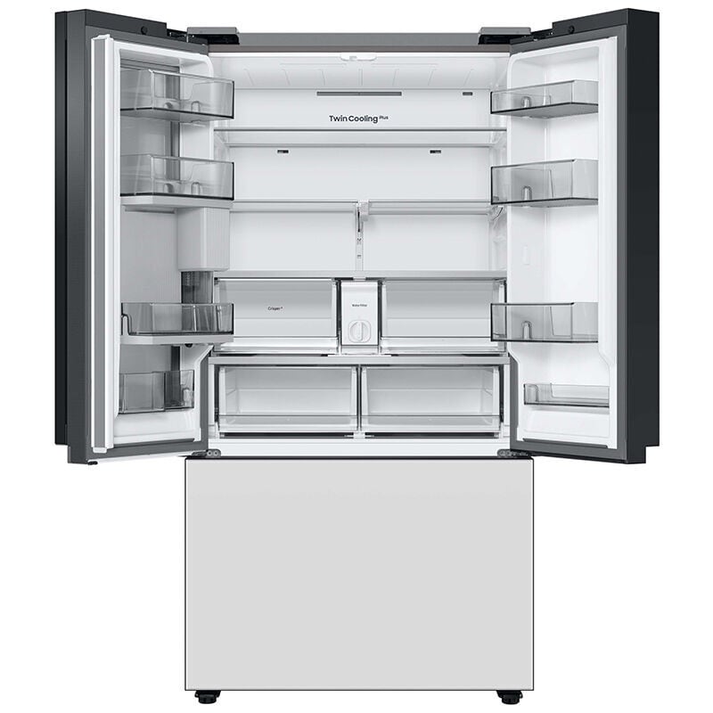 Samsung RF30BB660012 Bespoke 36 in. 30.1 cu. ft. Smart French Door Refrigerator with Internal Water Dispenser - White Glass