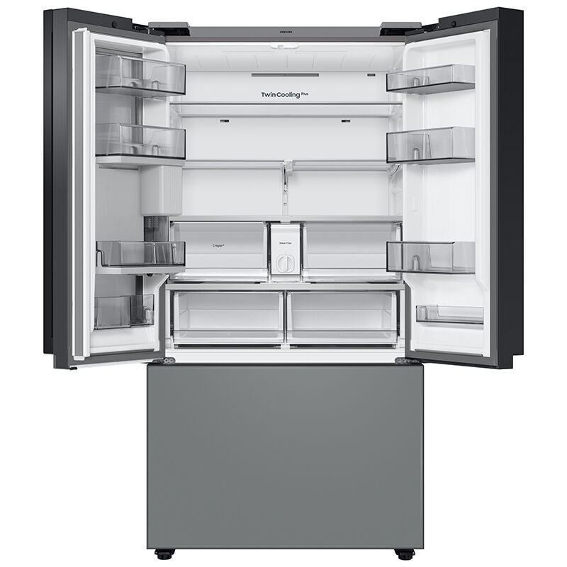 Samsung RF30BB69006M Bespoke 36 in. 29.8 cu. ft. Smart French Door Refrigerator with Internal Water Dispenser - White Glass