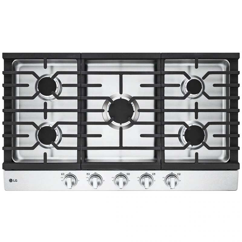 LG CBGJ3623S 36 in. 5-Burner Natural Gas Cooktop with Simmer Burner & Power Burner - Stainless Steel