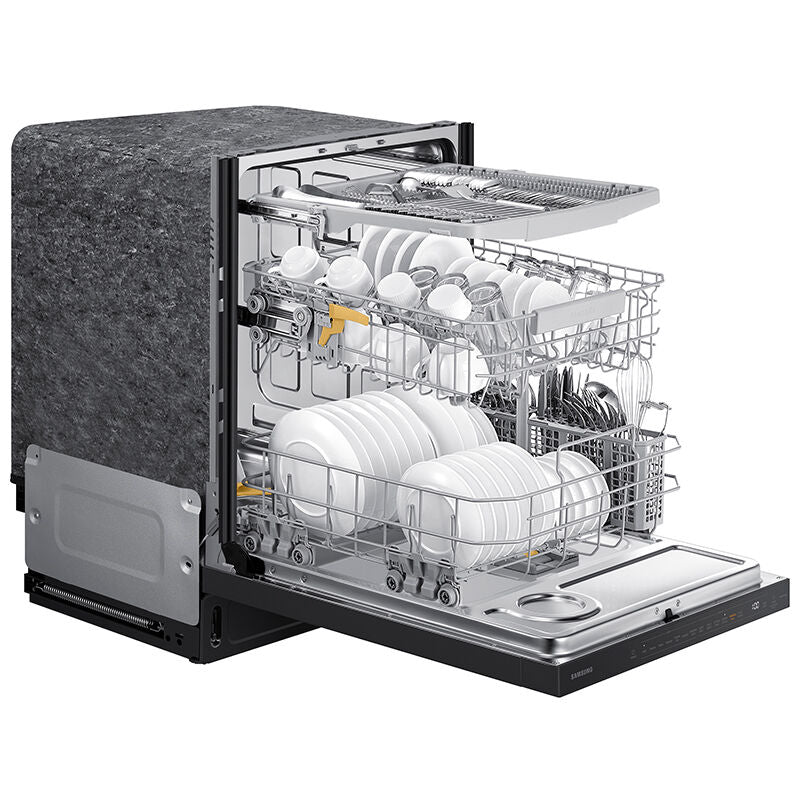 Samsung 24 in. Top Control Smart Dishwasher with 42 dBa Sound Level, 3rd-Rack, Ventilation Drying System & Pocket - Black Stainless