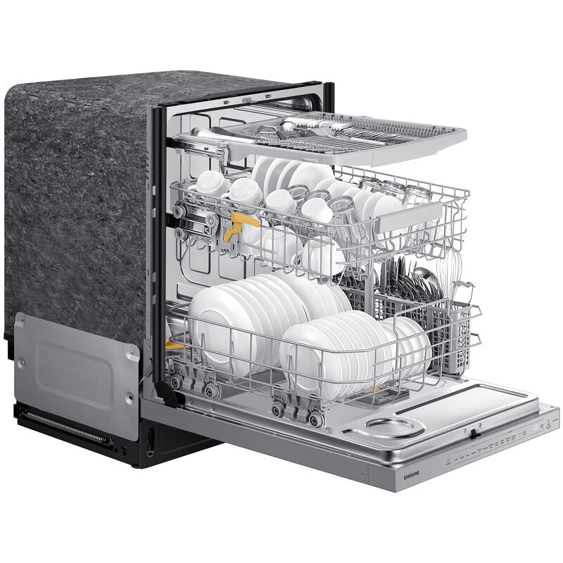 Samsung DW80BB707012 Bespoke 24 in. Top Control Smart Dishwasher with 42 dBa Sound Level, 3rd-Rack, Smart Dry & Pocket - White Glass