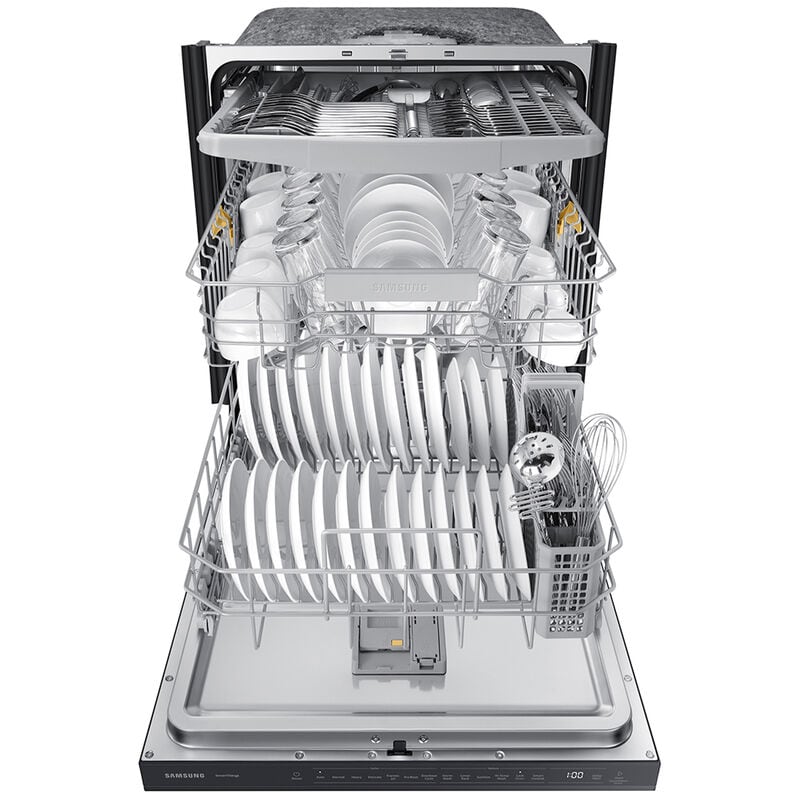 Samsung DW80CG5451MT 24 in. Top Control Smart Dishwasher with 46 dBa Sound Level & 3rd-Rack - Matte Black Steel