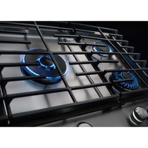 KitchenAid KCGS950ESS 30 in. Gas Cooktop, 5 Sealed Burners - alternate angle 4 | Varouj Appliances