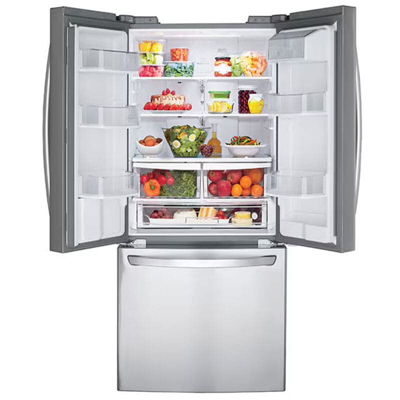 LG LFDS22520S 30 in. 21.8 cu. ft. French Door Refrigerator with Ice & Water Dispenser - Stainless Steel