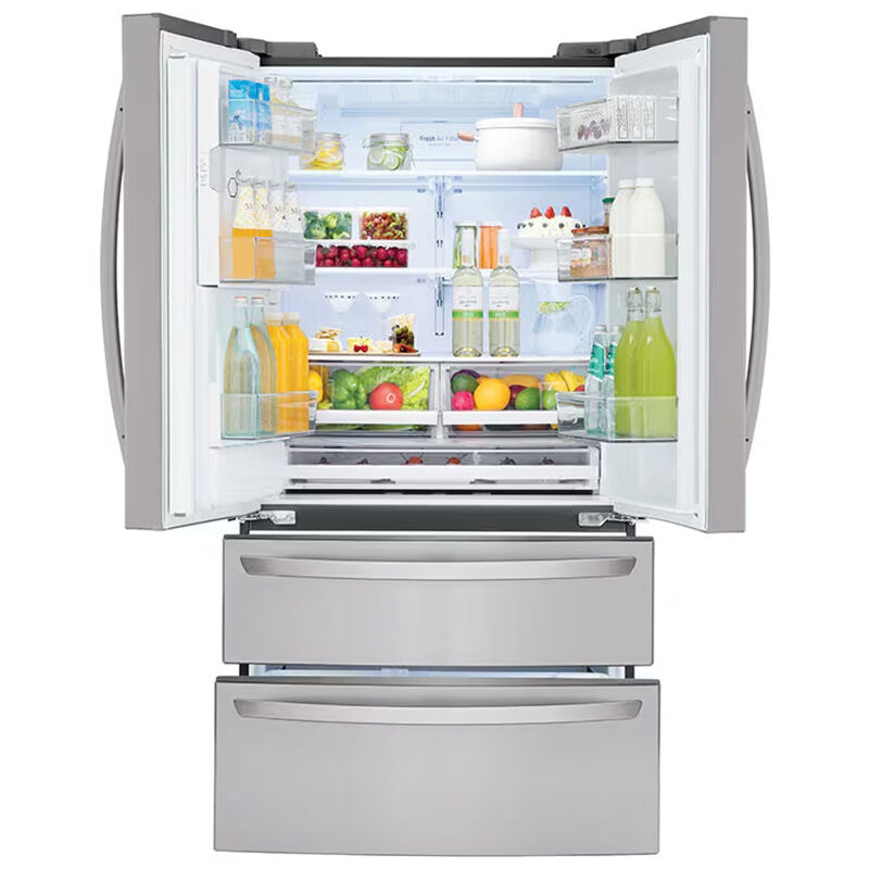 LG LMXS28626S 36 in. 27.8 cu. ft. Smart 4-Door French Door Refrigerator with Ice & Water Dispenser - Stainless Steel