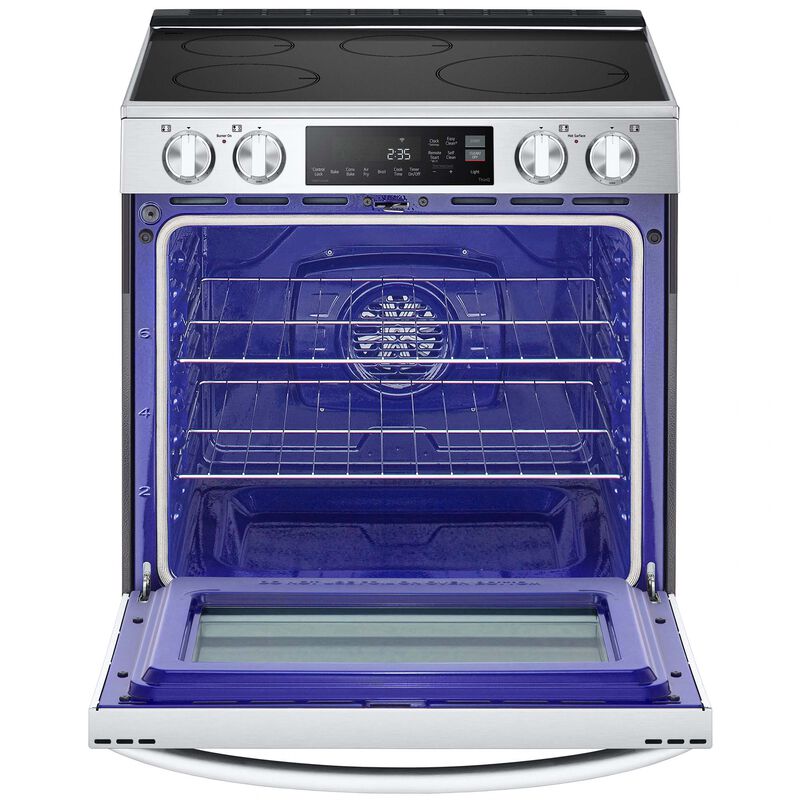 LG LSIL6334FE 30 in. 6.3 cu. ft. Smart Air Fry True European Convection Slide-In Electric Range with 4 Induction Burners - PrintProof Stainless Steel