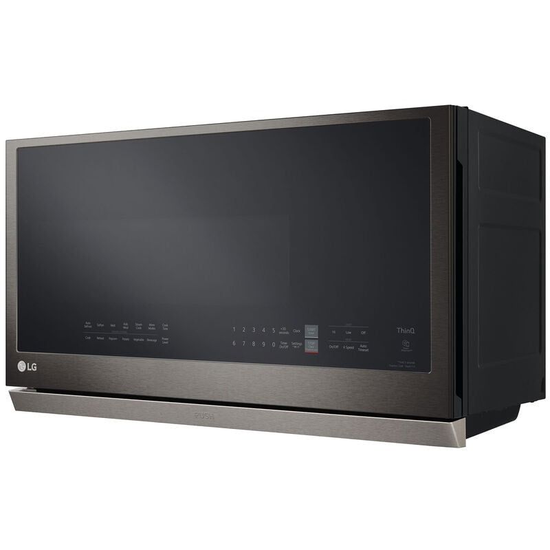 LG MVEL2137D 30 in. 2.1 cu. ft. 1050W Smart Over-the-Range Microwave with 400 CFM & Sensor Cooking - PrintProof Black Stainless Steel