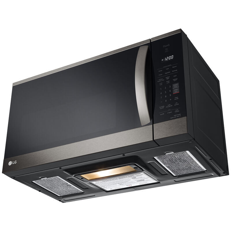 LG MVEM1825D 30 in. 1.8 cu. ft. 1000W Smart Over-the-Range Microwave with 300 CFM & Sensor Cooking - PrintProof Black Stainless Steel