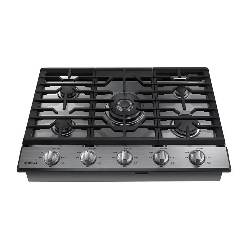Samsung NA30N6555TS 30 in. 5-Burner Smart Natural Gas Cooktop with Griddle, Simmer Burner & Power Burner - Stainless Steel