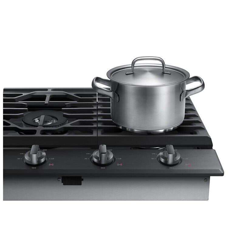 Samsung NA36N6555TG 36 in. 5-Burner Smart Natural Gas Cooktop with Griddle, Simmer Burner & Power Burner - Black Stainless