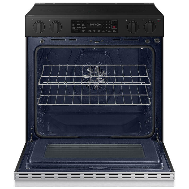 Samsung NSE6DG8300SR Bespoke 30 in. 6.3 cu. ft. Smart Air Fry Standard Convection Slide-In Electric Range with Radiant Burners - Stainless Steel
