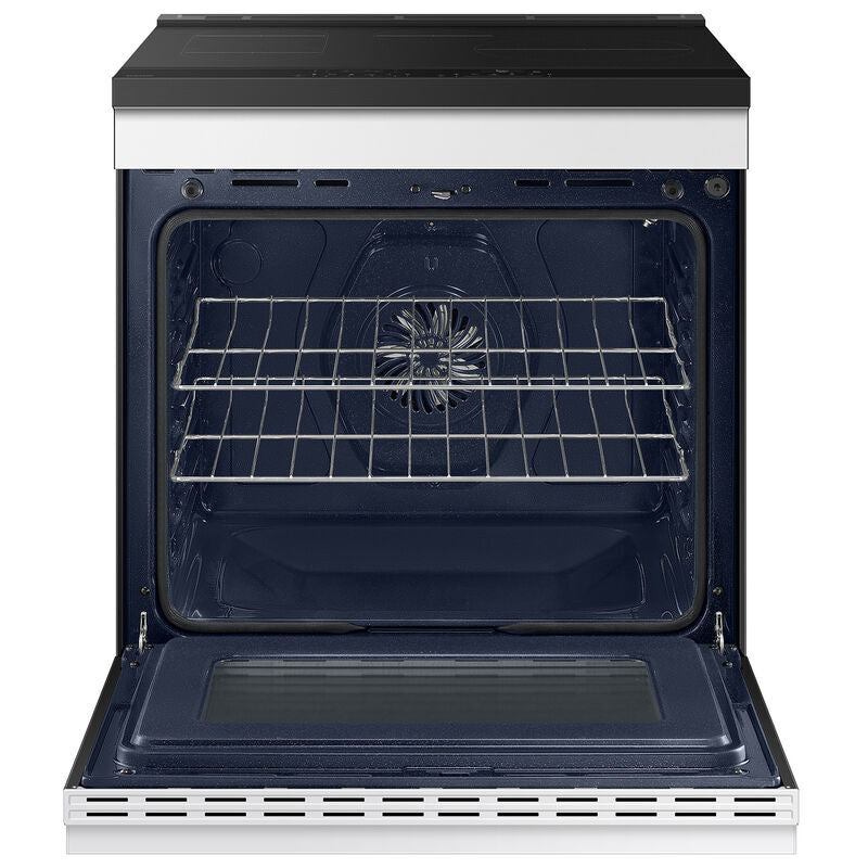 Samsung NSI6DB950012 Bespoke 30 in. 6.3 cu. ft. Smart Air Fry True European Convection Slide-In Electric Range with 4 Induction Burners - White Glass
