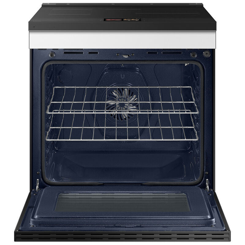 Samsung NSI6DB990012 Bespoke 30 in. 6.3 cu. ft. Smart Air Fry True European Convection Slide-In Electric Range with 4 Induction Burners - White Glass