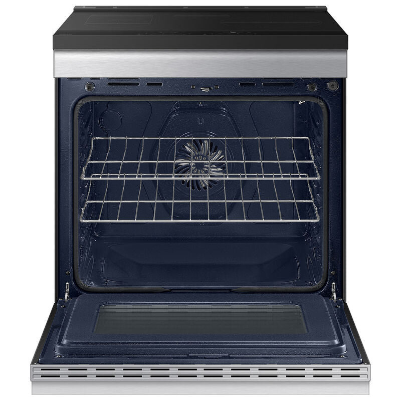 Samsung NSI6DG9300SR Bespoke 30 in. 6.3 cu. ft. Smart Air Fry Standard Convection Slide-In Electric Range with 4 Induction Burners - Stainless Steel