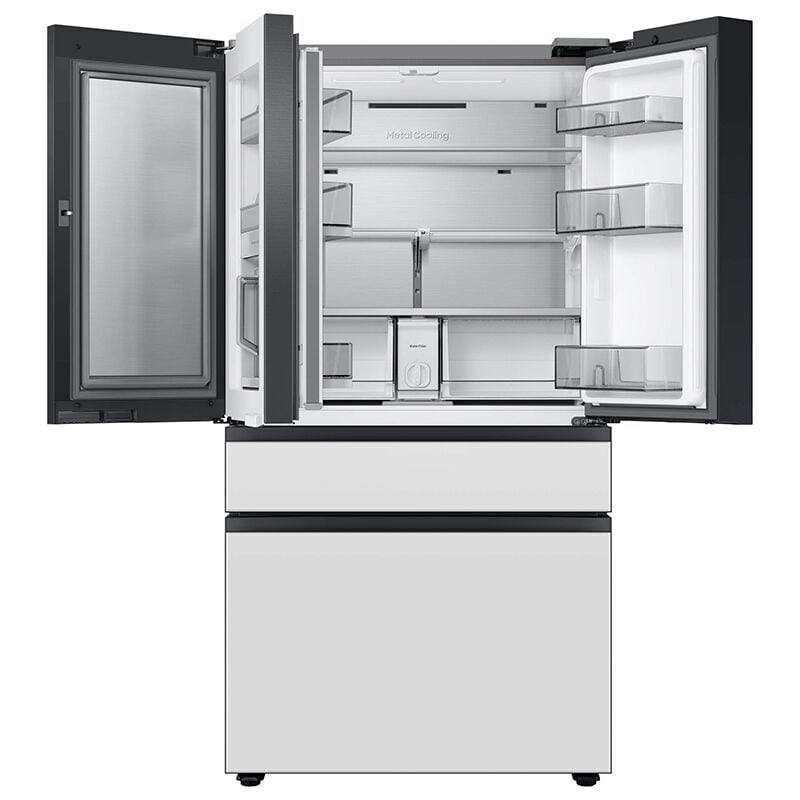 Samsung RF23BB860012 Bespoke 36 in. 22.8 cu. ft. Smart Counter Depth 4-Door French Door Refrigerator with Internal Water Dispenser - White Glass