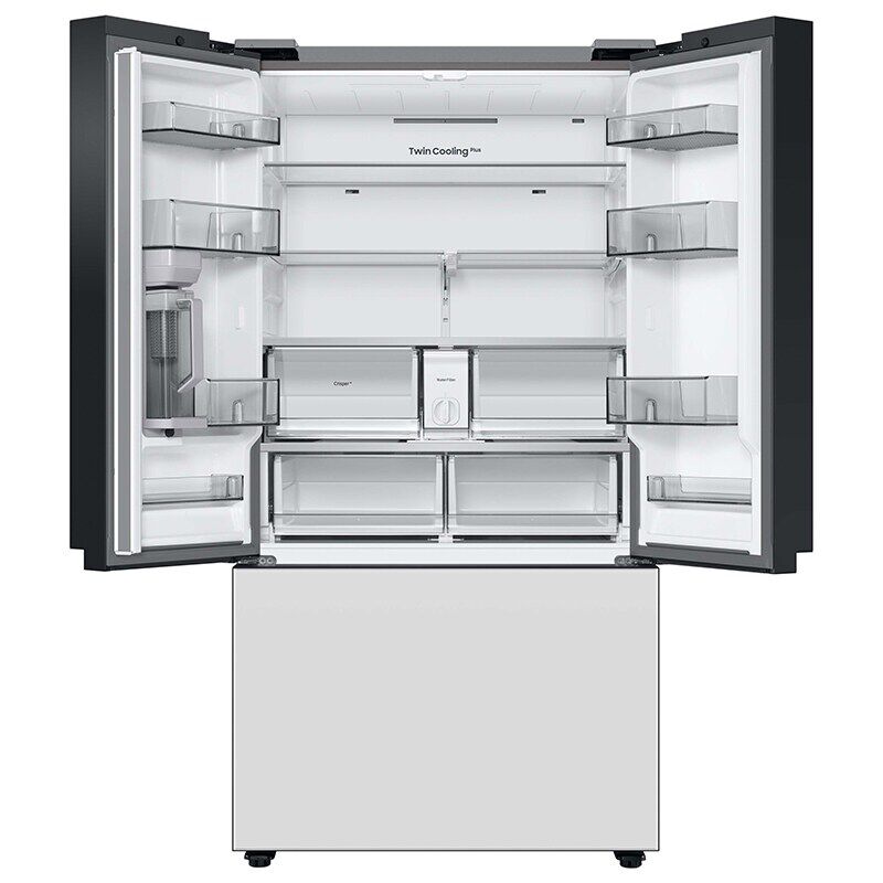 Samsung RF30BB620012 Bespoke 36 in. 30.1 cu. ft. Smart French Door Refrigerator with Internal Water AutoFill Pitcher - White Glass