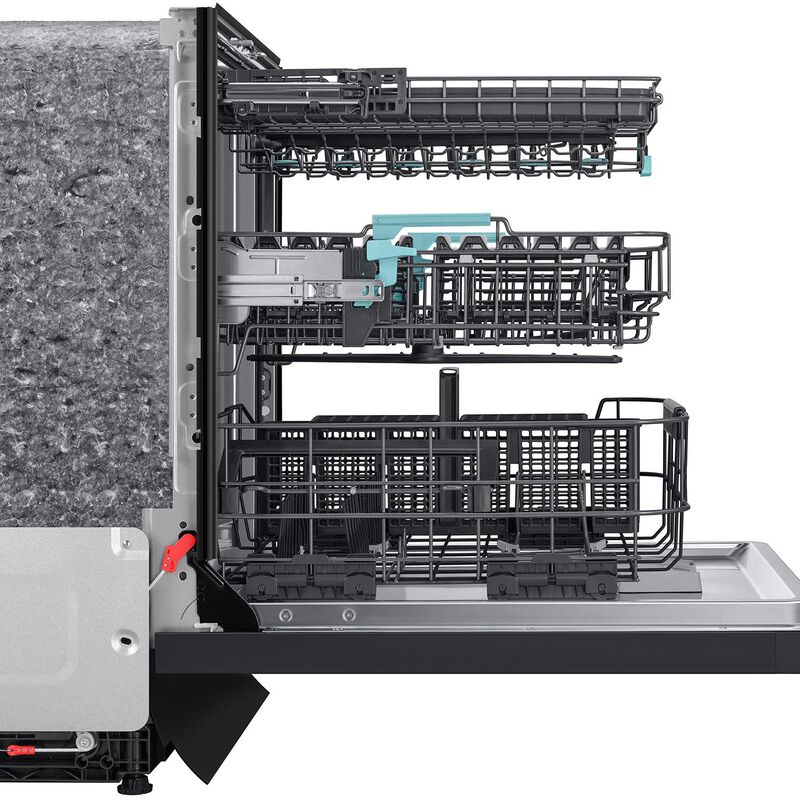 Samsung DW90F89T0UMT Bespoke 24 in. Top Control Smart Dishwasher with 38 dBA Sound Level, 3rd-Rack, Smart Dry with AutoRelease Door & Pocket Handle - Fingerprint Resistant Matte Black Steel