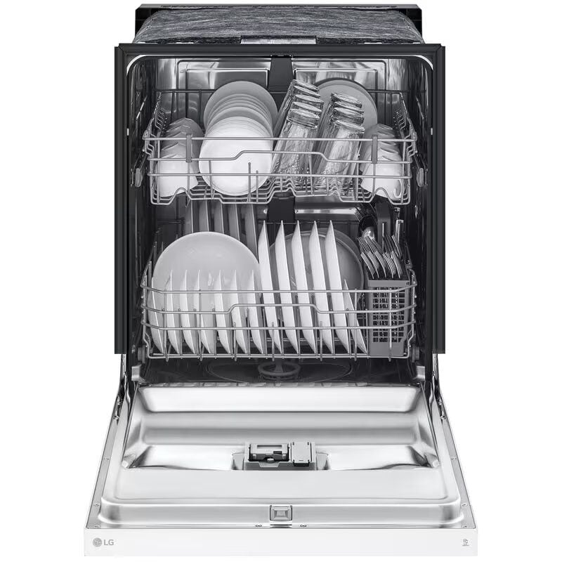 LG LDFC2423W 24 in. Built-In Dishwasher with Front Control, 52 dBA Sound Level, 15 Place Settings & 5 Wash Cycles - White