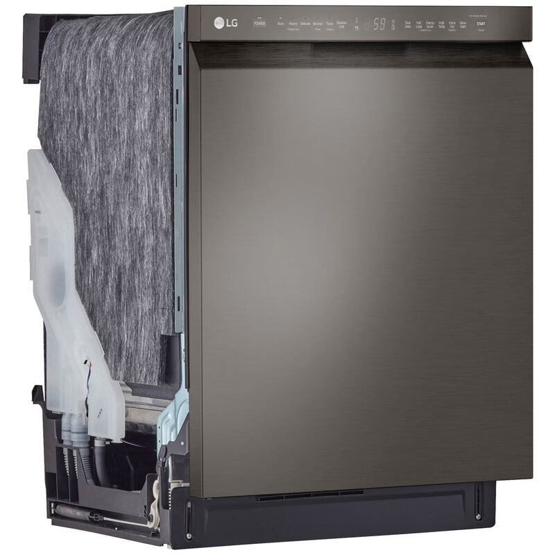 LG LDFN4542D 24 in. Front Control Dishwasher with 48 dBa Sound Level, 3-rd-Rack, Dynamic Dry & Pocket - Black Stainless