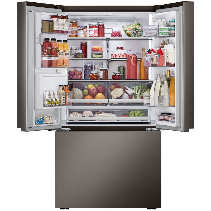 LG LRYXC2606D 36 in. 25.5 cu. ft. Smart Counter Depth French Door Refrigerator with Ice & Water Dispenser - PrintProof Black Stainless Steel