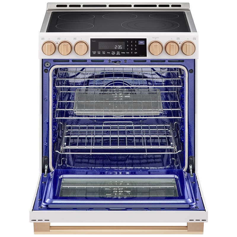 LG LSES6338N Studio 30 in. 6.3 cu. ft. Smart Air Fry True European Convection Slide-In Electric Range with Radiant Burners - Essence White