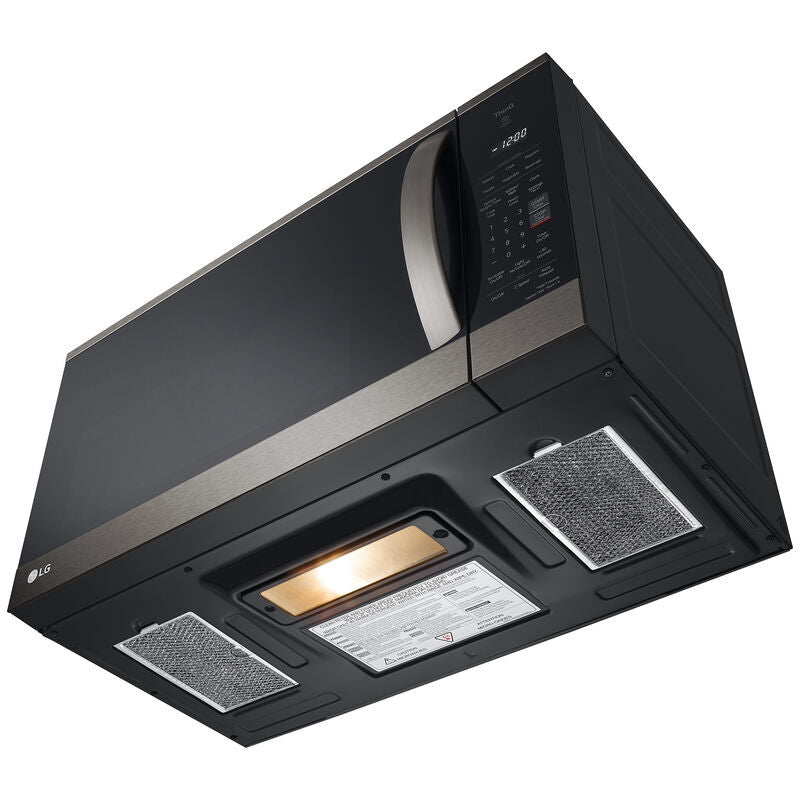 LG MVEM1825D 30 in. 1.8 cu. ft. 1000W Smart Over-the-Range Microwave with 300 CFM & Sensor Cooking - PrintProof Black Stainless Steel