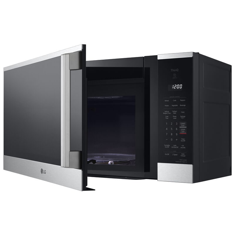 LG MVEM1825X 30 in. 1.8 cu. ft. 1000W Smart Over-the-Range Microwave with 300 CFM & Sensor Cooking - PrintProof Stainless Steel