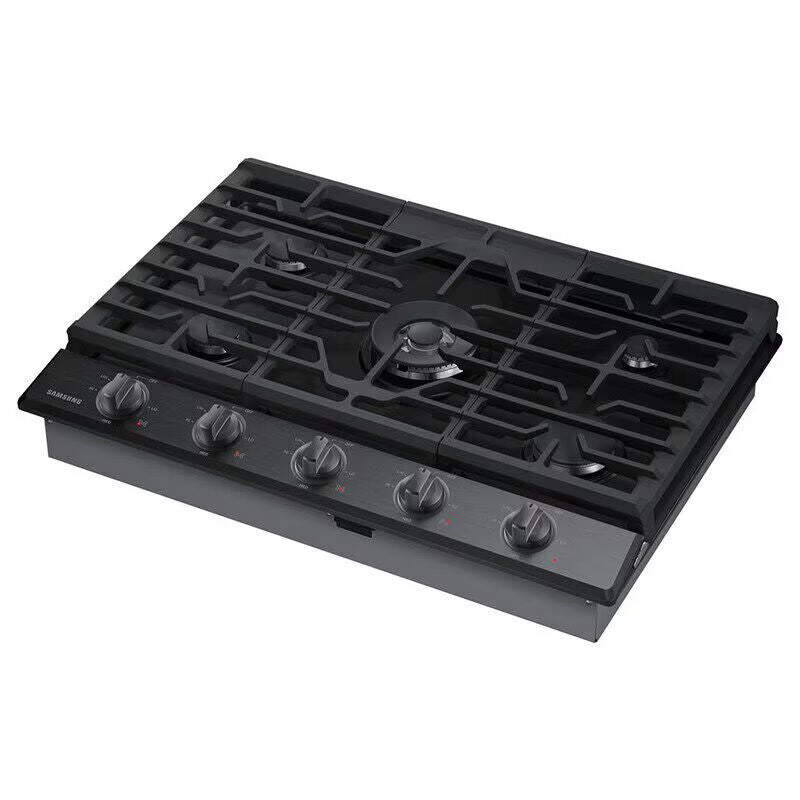 Samsung NA30N6555TG 30 in. 5-Burner Smart Natural Gas Cooktop with Griddle, Simmer Burner & Power Burner - Black Stainless