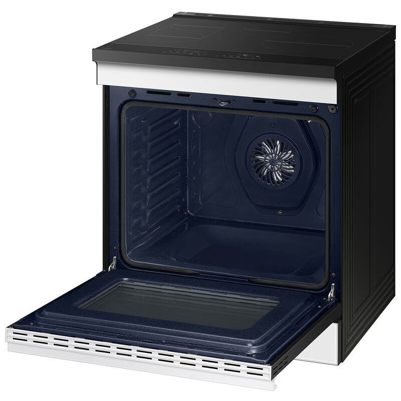 Samsung NSI6DB950012 Bespoke 30 in. 6.3 cu. ft. Smart Air Fry True European Convection Slide-In Electric Range with 4 Induction Burners - White Glass