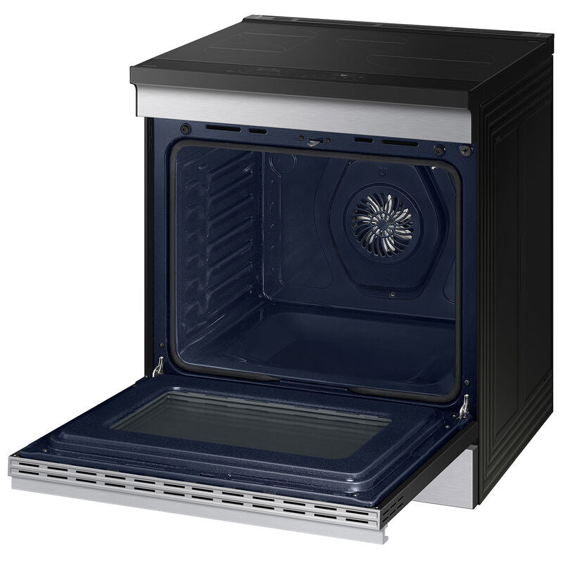 Samsung NSI6DG9300SR Bespoke 30 in. 6.3 cu. ft. Smart Air Fry Standard Convection Slide-In Electric Range with 4 Induction Burners - Stainless Steel