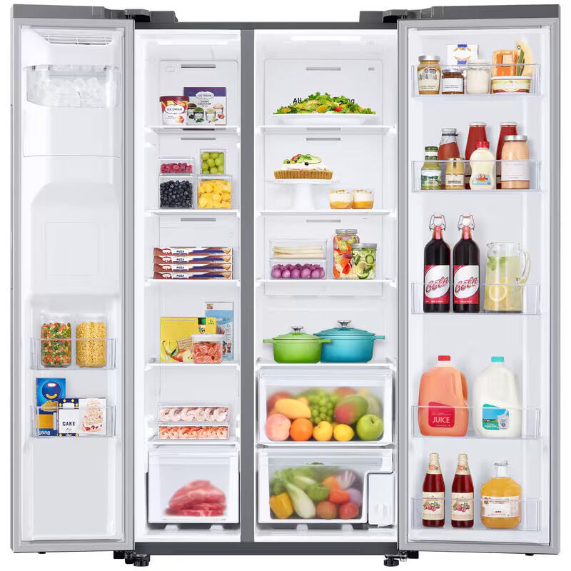 Samsung 36 in. 27.4 cu. ft. Side by Side Refrigerator with Ice & Water Dispenser - Stainless Steel