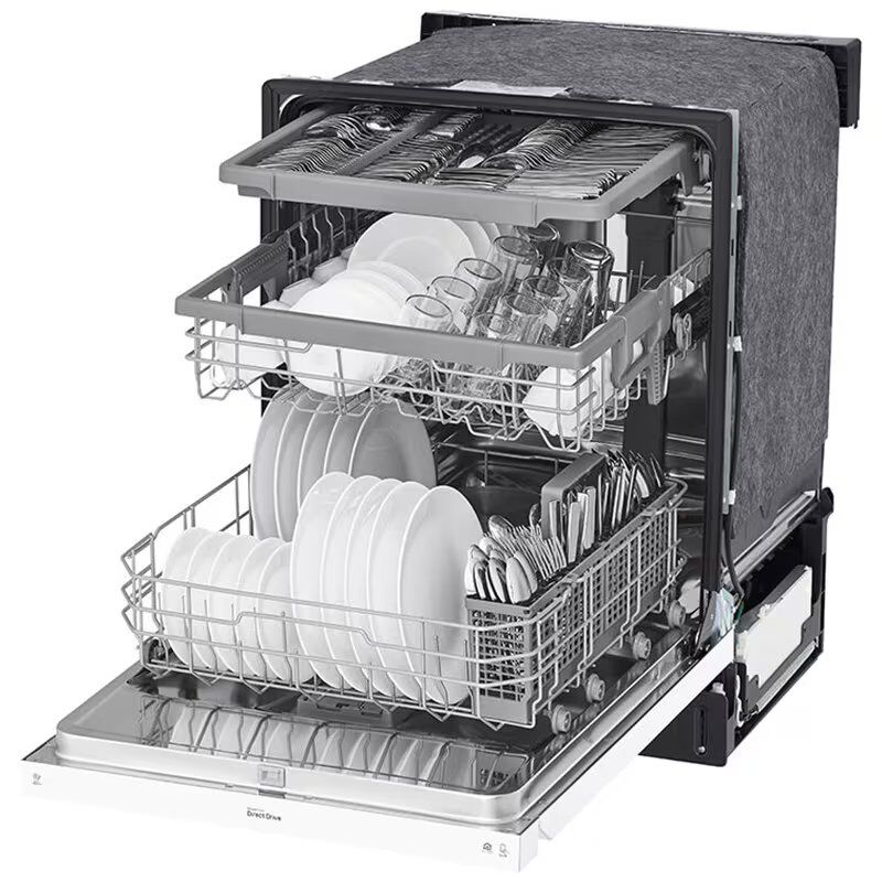 LG LDFN4542W 24 in. Front Control Dishwasher with 48 dBa Sound Level, 3rd-Rack, Dynamic Dry & Pocket - White