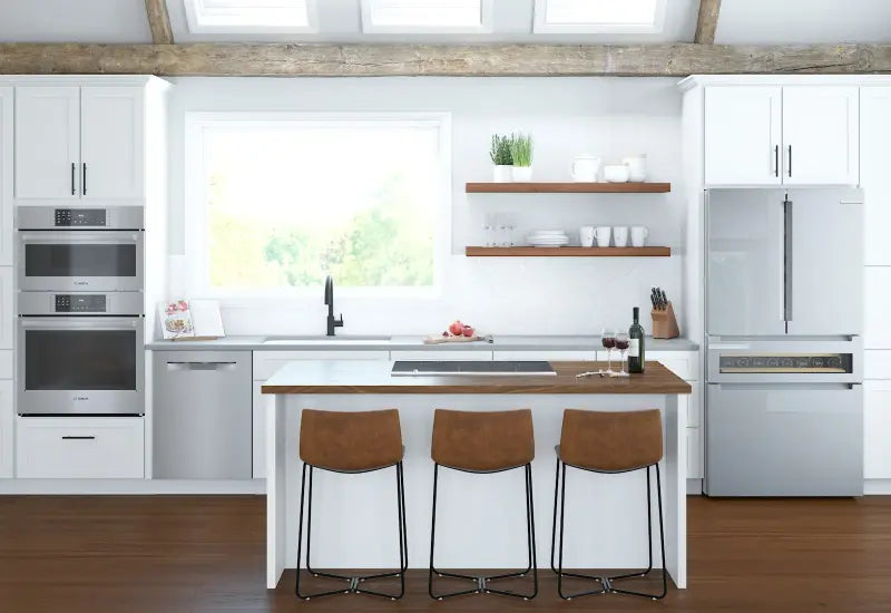 800 Series French Door Bottom Mount Refrigerator, Glass door 36" Stainless Steel - (B36CL81ENG) - BOSCH