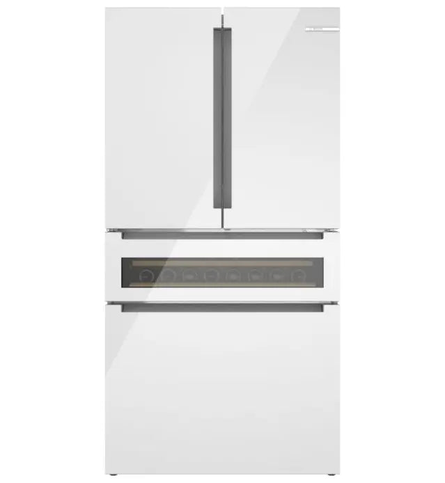 800 Series French Door Bottom Mount Refrigerator, Glass door 36" White - (B36CL81ENW) - BOSCH