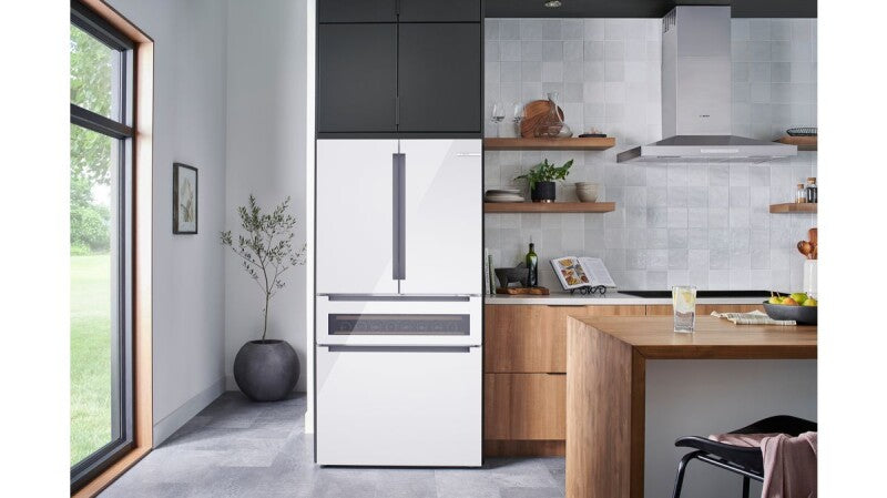 800 Series French Door Bottom Mount Refrigerator, Glass door 36" White - (B36CL81ENW) - BOSCH