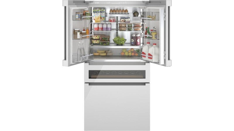 800 Series French Door Bottom Mount Refrigerator, Glass door 36" White - (B36CL81ENW) - BOSCH