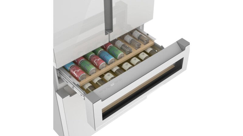 800 Series French Door Bottom Mount Refrigerator, Glass door 36" White - (B36CL81ENW) - BOSCH