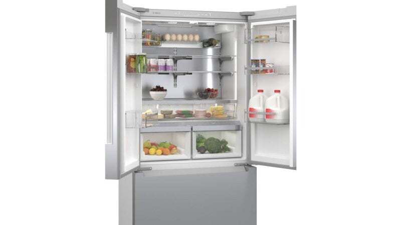 800 Series French Door Bottom Mount Refrigerator 36" Stainless steel (with anti-fingerprint) - (B36CT81ENS) - BOSCH
