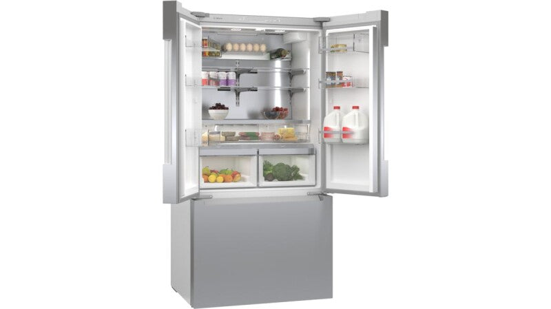 800 Series French Door Bottom Mount Refrigerator 36" Stainless steel (with anti-fingerprint) - (B36CT81ENS) - BOSCH