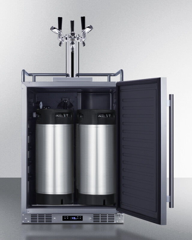 24" Wide Built-in Outdoor Commercial Beer Kegerator - (BC74OSCOMTRIPLE)