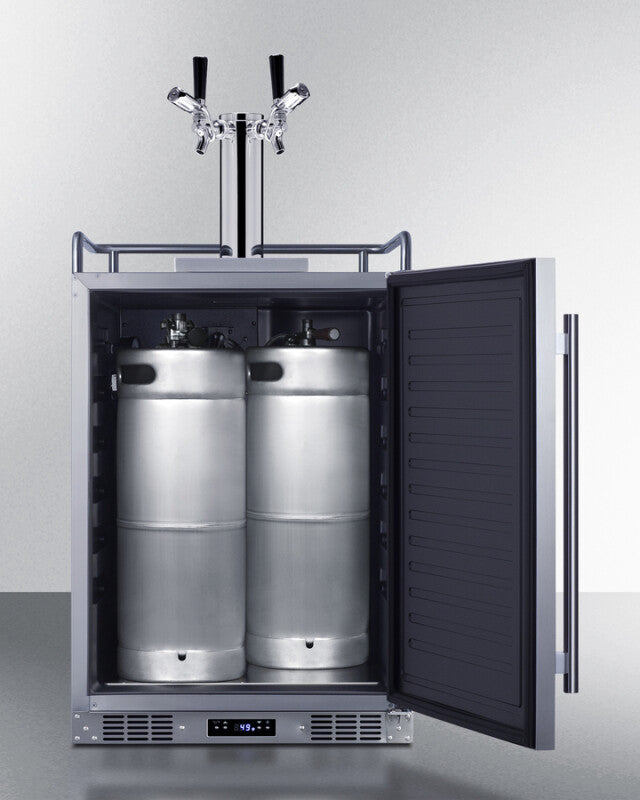 24" Wide Built-in Outdoor Commercial Beer Kegerator - (BC74OSCOMTWIN)